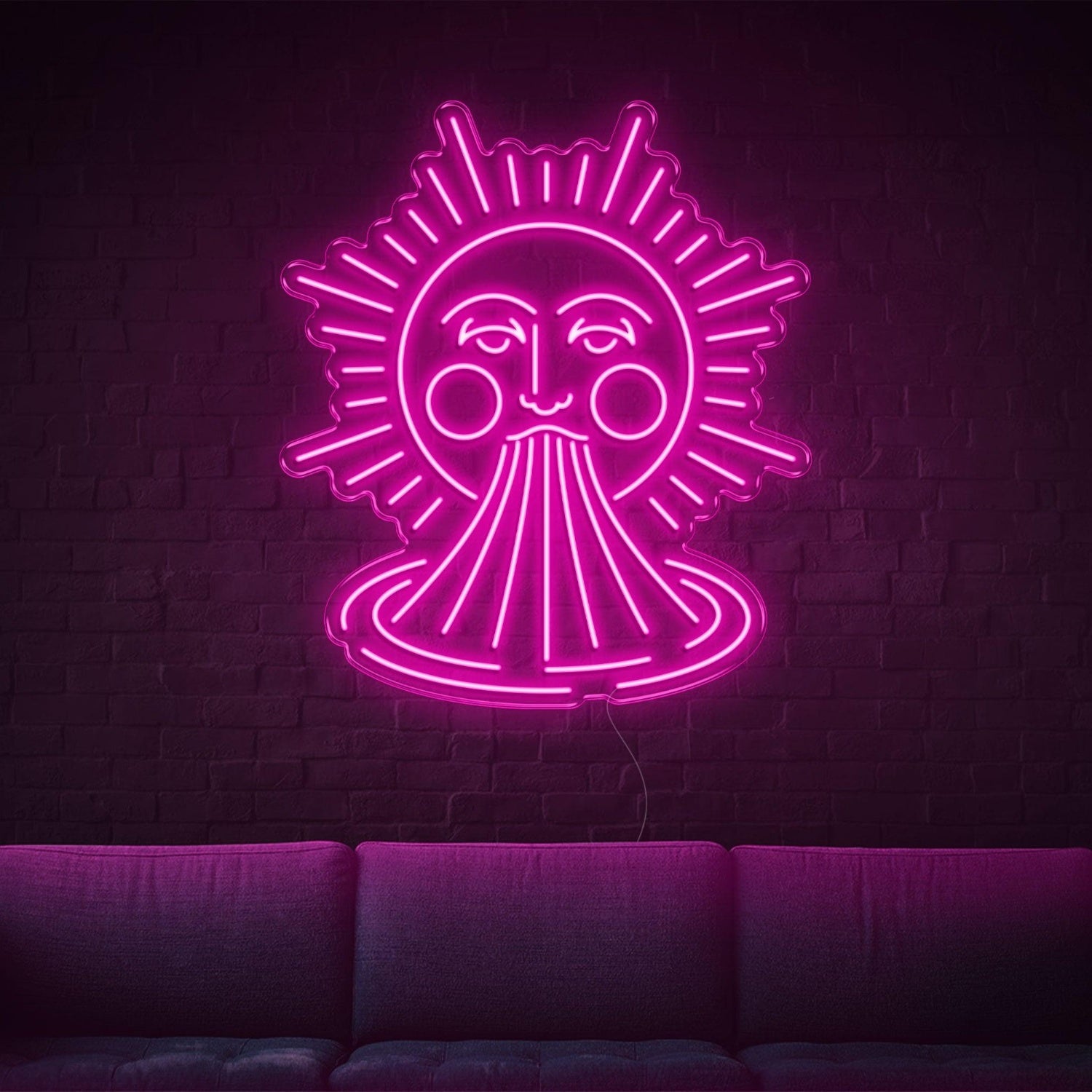 Smiling Sun Pink Led Neon Sign For Indoor Home Decor Wall Art | Shineneon