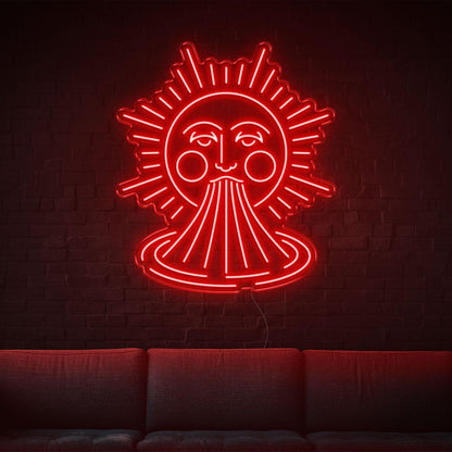 Smiling Sun Pink Led Neon Sign For Indoor Home Decor Wall Art | Shineneon