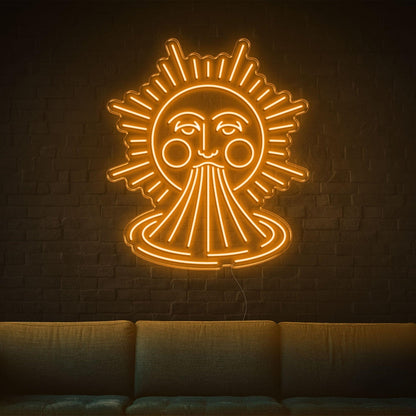 Smiling Sun Pink Led Neon Sign For Indoor Home Decor Wall Art | Shineneon