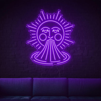 Smiling Sun Pink Led Neon Sign For Indoor Home Decor Wall Art | Shineneon