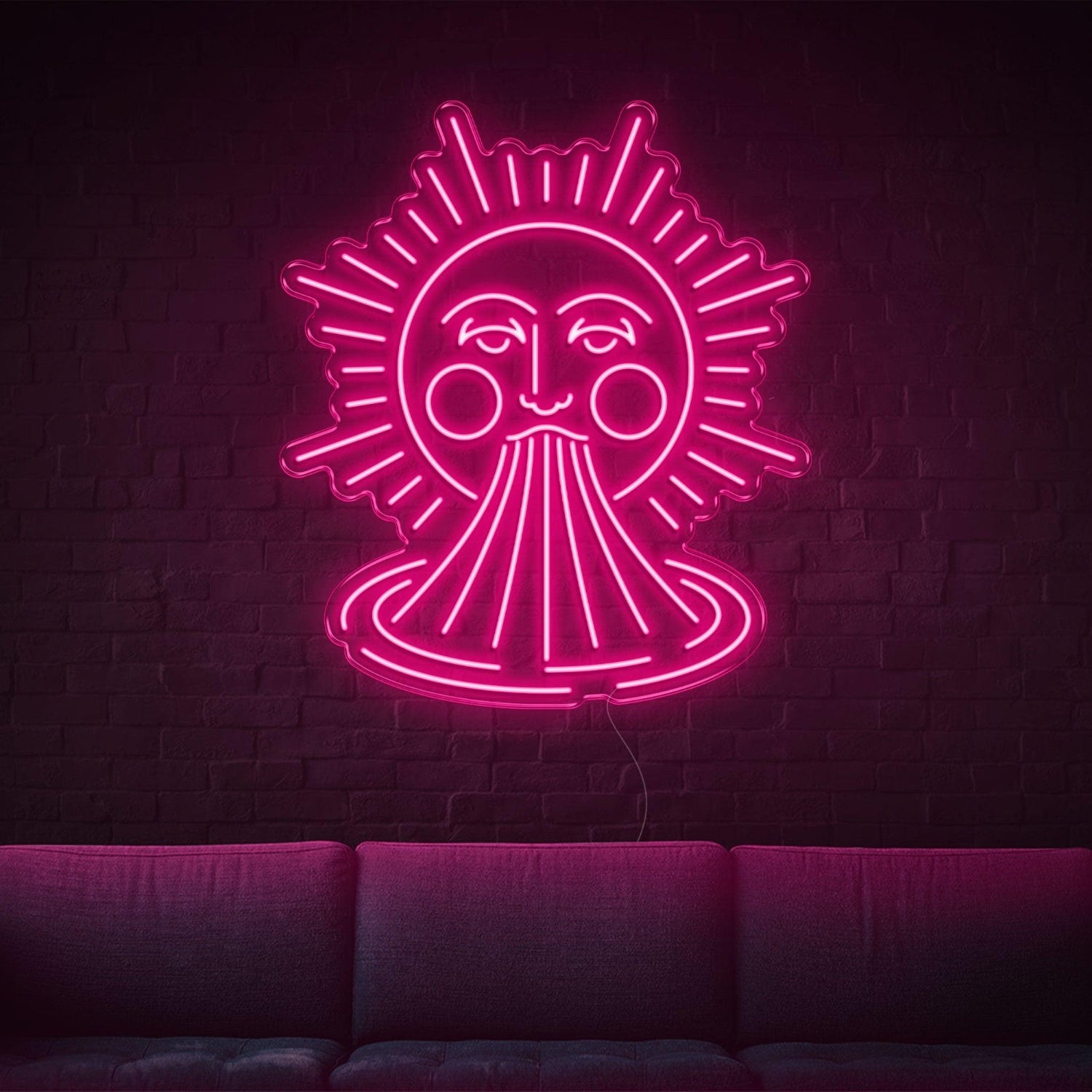 Smiling Sun Pink Led Neon Sign For Indoor Home Decor Wall Art | Shineneon