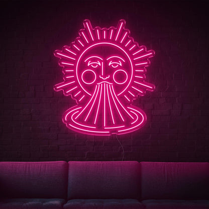 Smiling Sun Pink Led Neon Sign For Indoor Home Decor Wall Art | Shineneon
