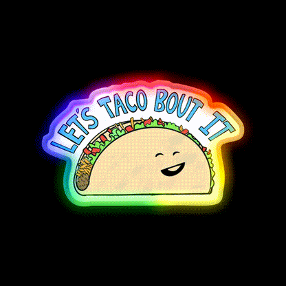 Smiling Taco Led Neon Sign Mexican Food Sign Rgb Color - LED neon sign close-up detail