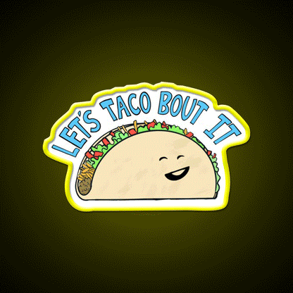 Smiling Taco Led Neon Sign Mexican Food Sign Rgb Color - Custom LED neon sign front view