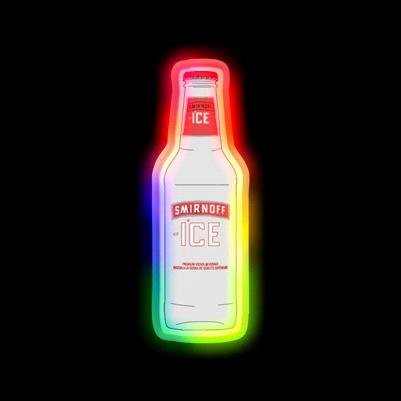 Smirnoff Ice Beer Bar Decor Led Neon Sign Rgb Color - LED neon sign close-up detail