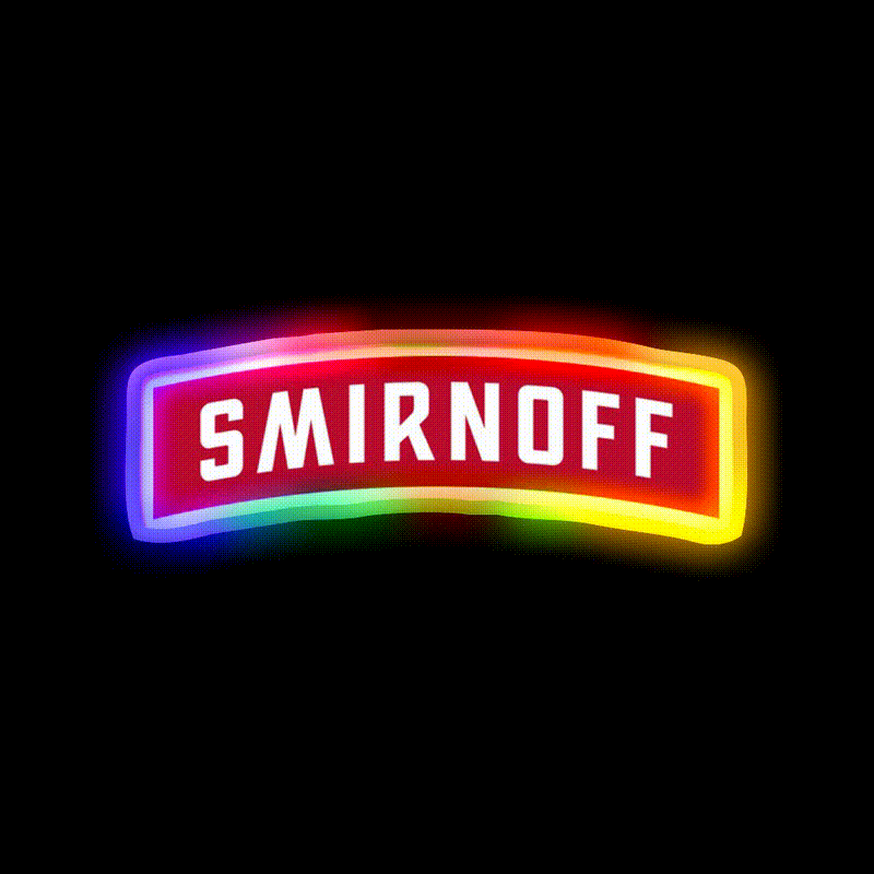 Smirnoff Vodka Cocktail Bar Decor Led Neon Sign Rgb Color - LED neon sign close-up detail