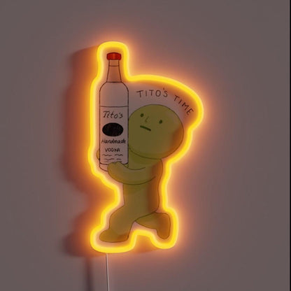 Smiski Holding Titosbottle Rgb Led Neon Sign - Shineneon