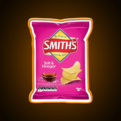 Smiths Chips Salt And Vinegar Snack Food Led Neon Sign Rgb Color - Shineneon