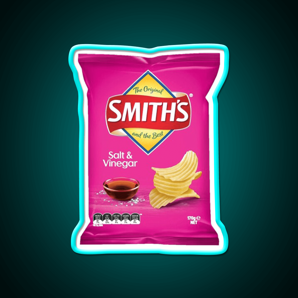 Smiths Chips Salt And Vinegar Snack Food Led Neon Sign Rgb Color - Shineneon
