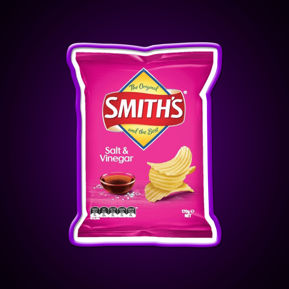 Smiths Chips Salt And Vinegar Snack Food Led Neon Sign Rgb Color - Shineneon
