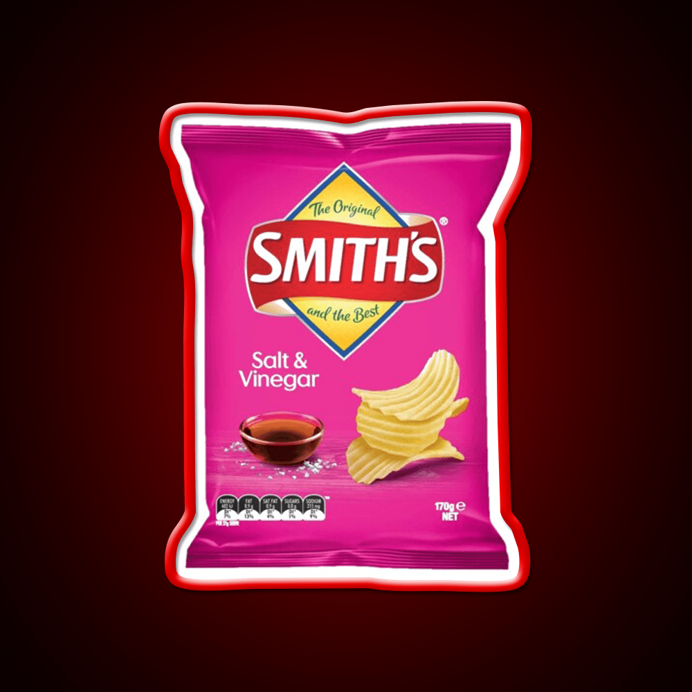 Smiths Chips Salt And Vinegar Snack Food Led Neon Sign Rgb Color - Shineneon