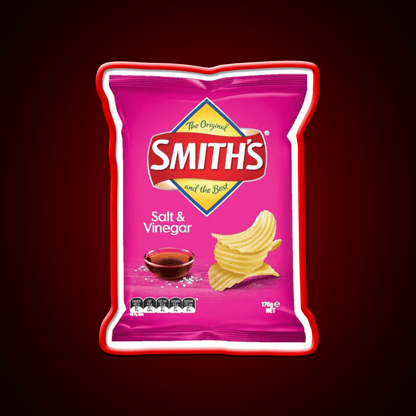 Smiths Chips Salt And Vinegar Snack Food Led Neon Sign Rgb Color - Shineneon