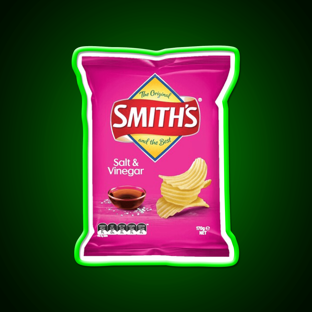 Smiths Chips Salt And Vinegar Snack Food Led Neon Sign Rgb Color - Shineneon