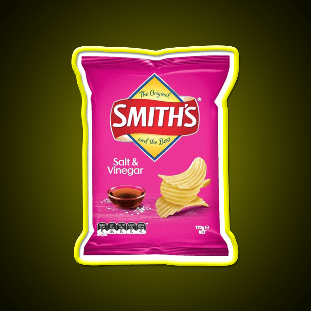 Smiths Chips Salt And Vinegar Snack Food Led Neon Sign Rgb Color - Shineneon
