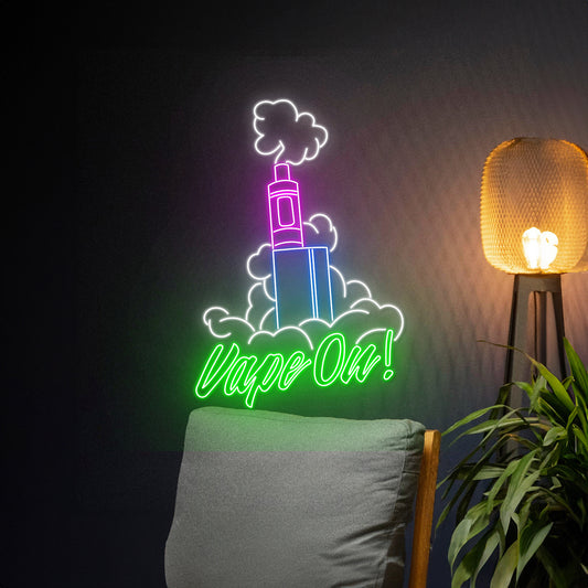 Smoke Led Neon Sign Man Cave Room Wall Decor