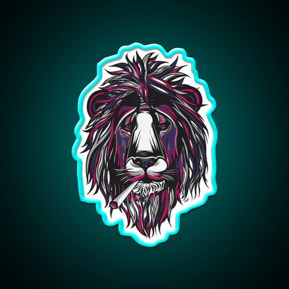 Smoke Lion Hemp Inspired Green Leaf Led Neon Sign Rgb Color - Size and dimension reference