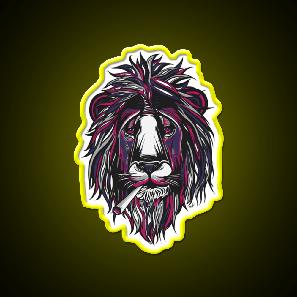 Smoke Lion Hemp Inspired Green Leaf Led Neon Sign Rgb Color - Shineneon