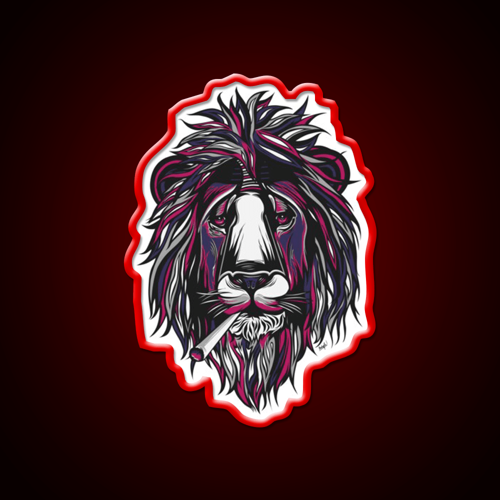 Smoke Lion Hemp Inspired Green Leaf Led Neon Sign Rgb Color - Shineneon