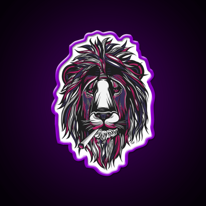 Smoke Lion Hemp Inspired Green Leaf Led Neon Sign Rgb Color - Shineneon