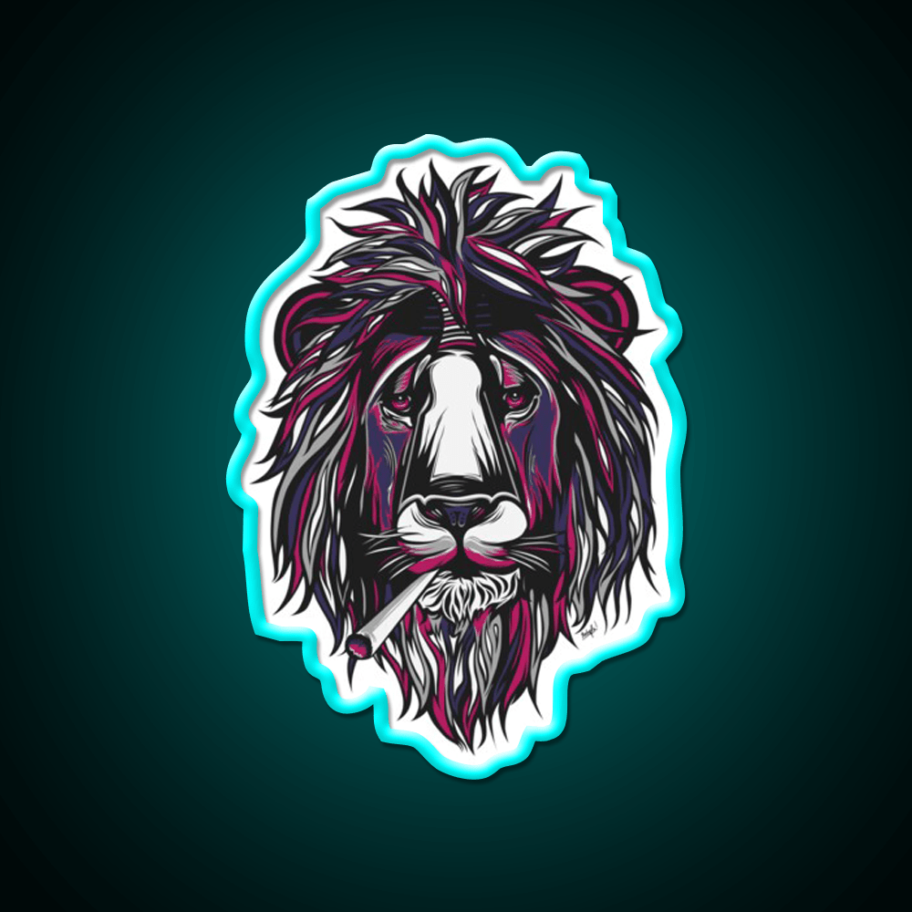 Smoke Lion Hemp Inspired Green Leaf Led Neon Sign Rgb Color - Shineneon