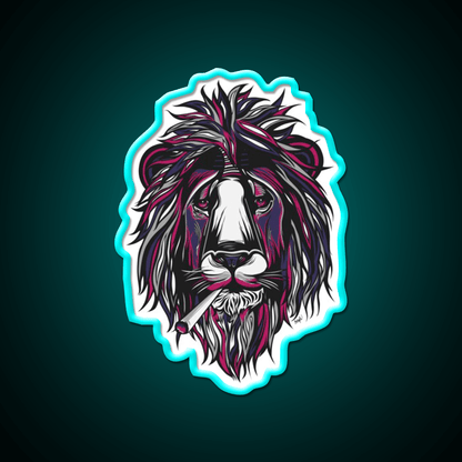 Smoke Lion Hemp Inspired Green Leaf Led Neon Sign Rgb Color - Shineneon