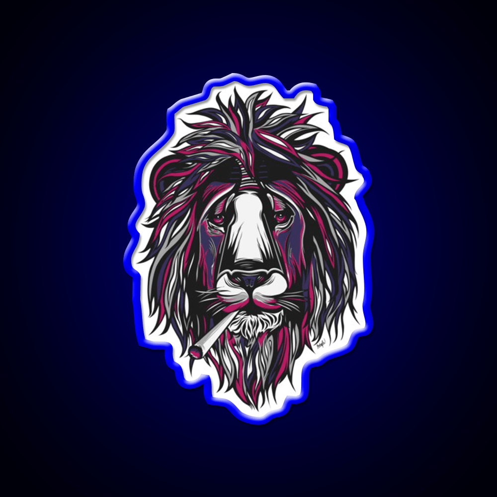 Smoke Lion Hemp Inspired Green Leaf Led Neon Sign Rgb Color - Shineneon
