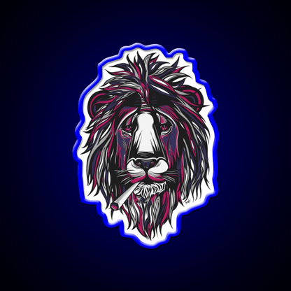 Smoke Lion Hemp Inspired Green Leaf Led Neon Sign Rgb Color - Shineneon