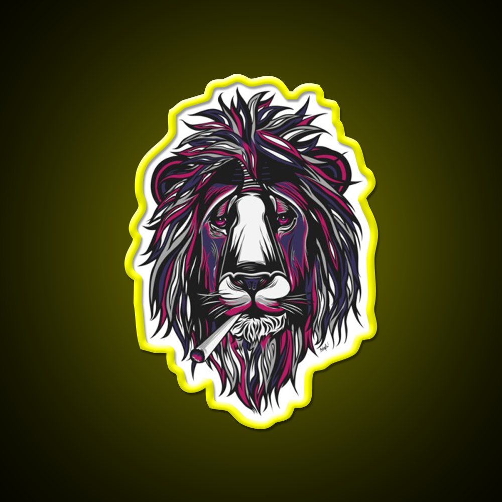 Smoke Lion Hemp Inspired Green Leaf Led Neon Sign Rgb Color - LED neon sign view 7