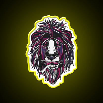 Smoke Lion Hemp Inspired Green Leaf Led Neon Sign Rgb Color - LED neon sign view 7