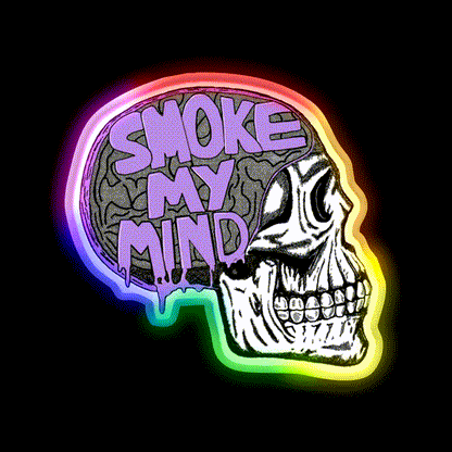 Smoke My Mind Hemp Inspired Green Leaf Led Neon Sign Rgb Color