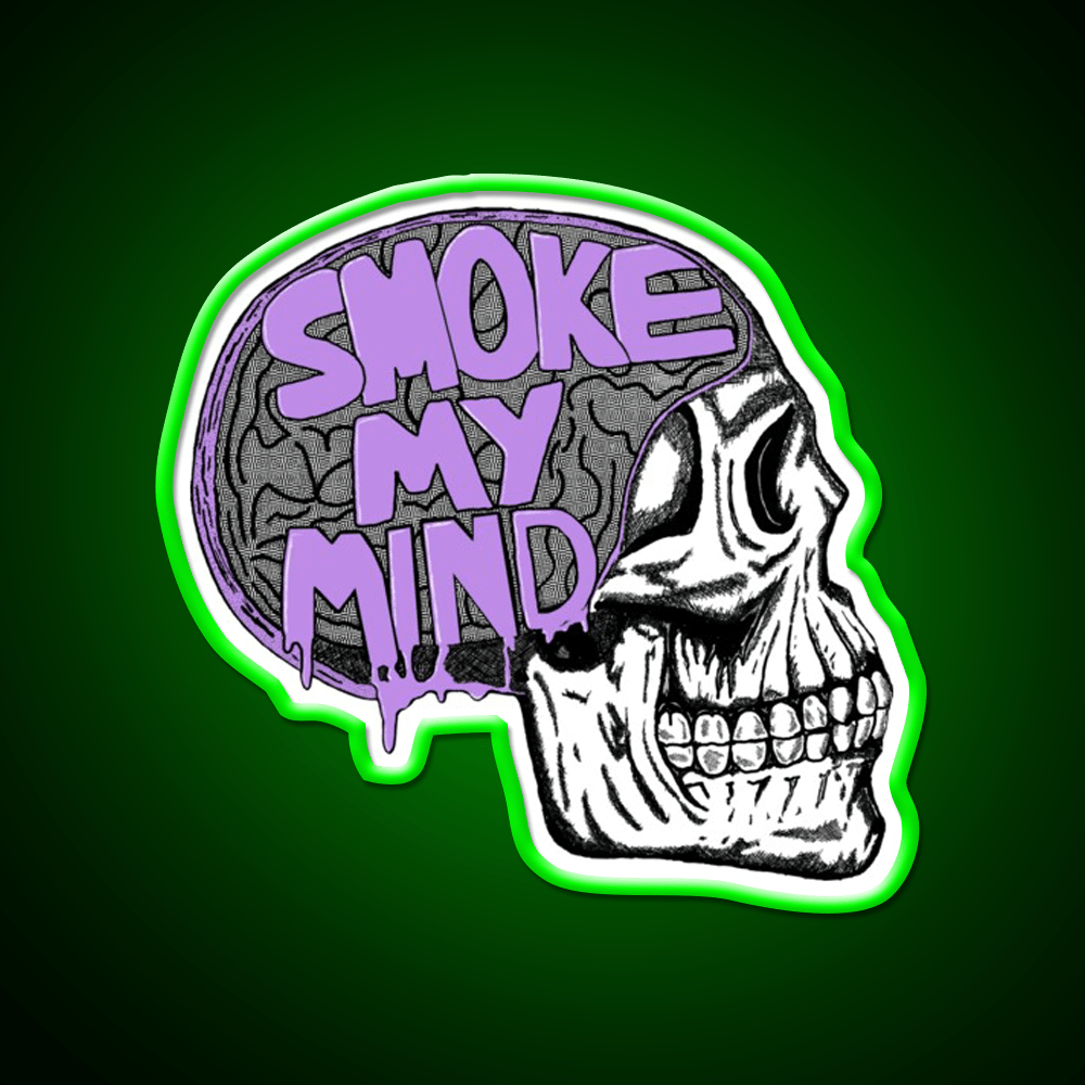 Smoke My Mind Hemp Inspired Green Leaf Led Neon Sign Rgb Color - Shineneon