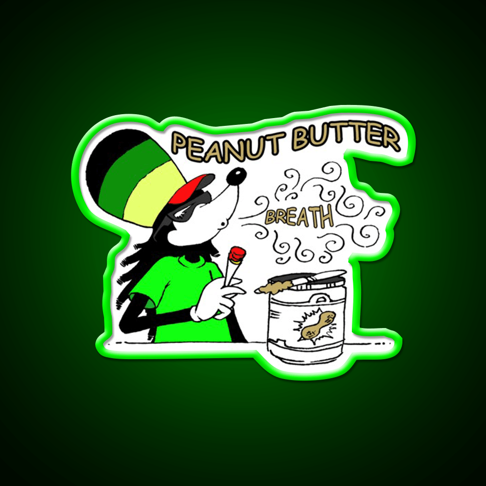 Smoke Shack Culture Peanut Butter Breath Green Leaf Led Neon Sign Rgb Color - Shineneon