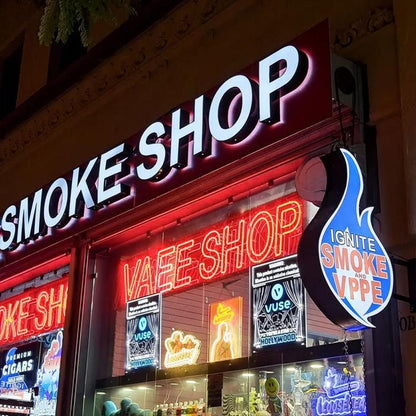 Smoke Shop 3D Front And Back Lit Letters Metal Led Sign - Shineneon
