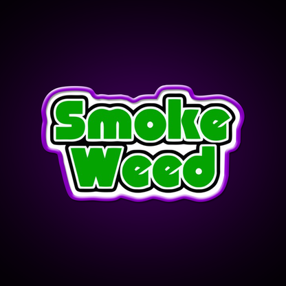 Smoke Weed Sleep Logo Hemp Inspired Green Leaf Led Neon Sign Rgb Color - LED neon sign view 9