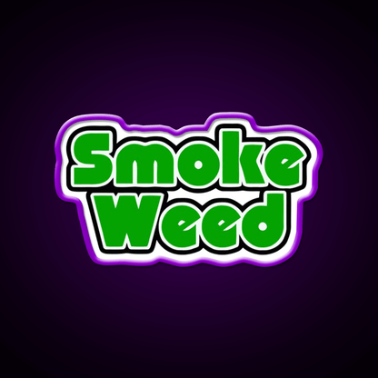 Smoke Weed Sleep Logo Hemp Inspired Green Leaf Led Neon Sign Rgb Color - Shineneon