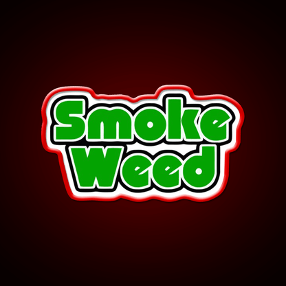 Smoke Weed Sleep Logo Hemp Inspired Green Leaf Led Neon Sign Rgb Color - Shineneon