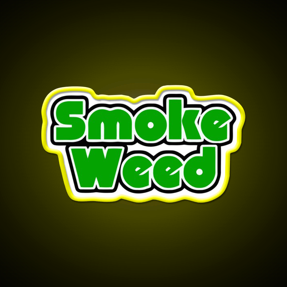 Smoke Weed Sleep Logo Hemp Inspired Green Leaf Led Neon Sign Rgb Color - Custom LED neon sign front view