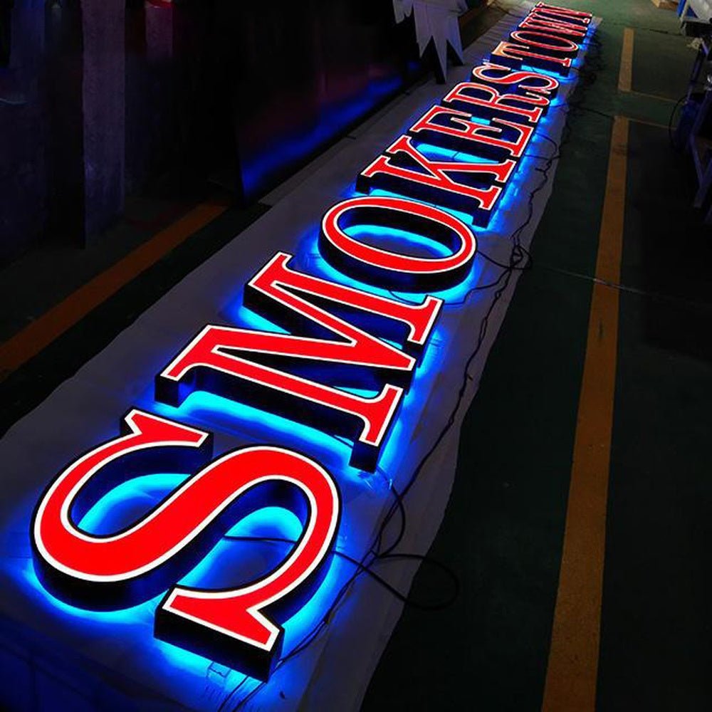 Smokers 3D Front And Back Lit Letters Metal Led Sign - Shineneon