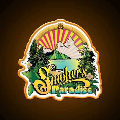 Smokers Paradise Hemp Inspired Green Leaf Led Neon Sign Rgb Color - Shineneon