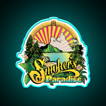 Smokers Paradise Hemp Inspired Green Leaf Led Neon Sign Rgb Color - Shineneon