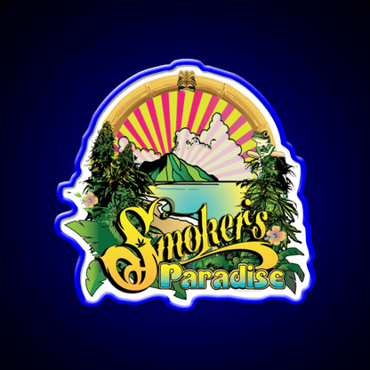 Smokers Paradise Hemp Inspired Green Leaf Led Neon Sign Rgb Color - Shineneon