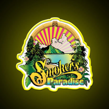 Smokers Paradise Hemp Inspired Green Leaf Led Neon Sign Rgb Color - LED neon sign view 7