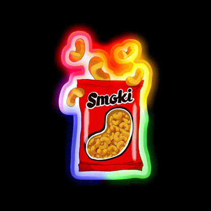 Smoki Snack Food Led Neon Sign Rgb Color - LED neon sign close-up detail