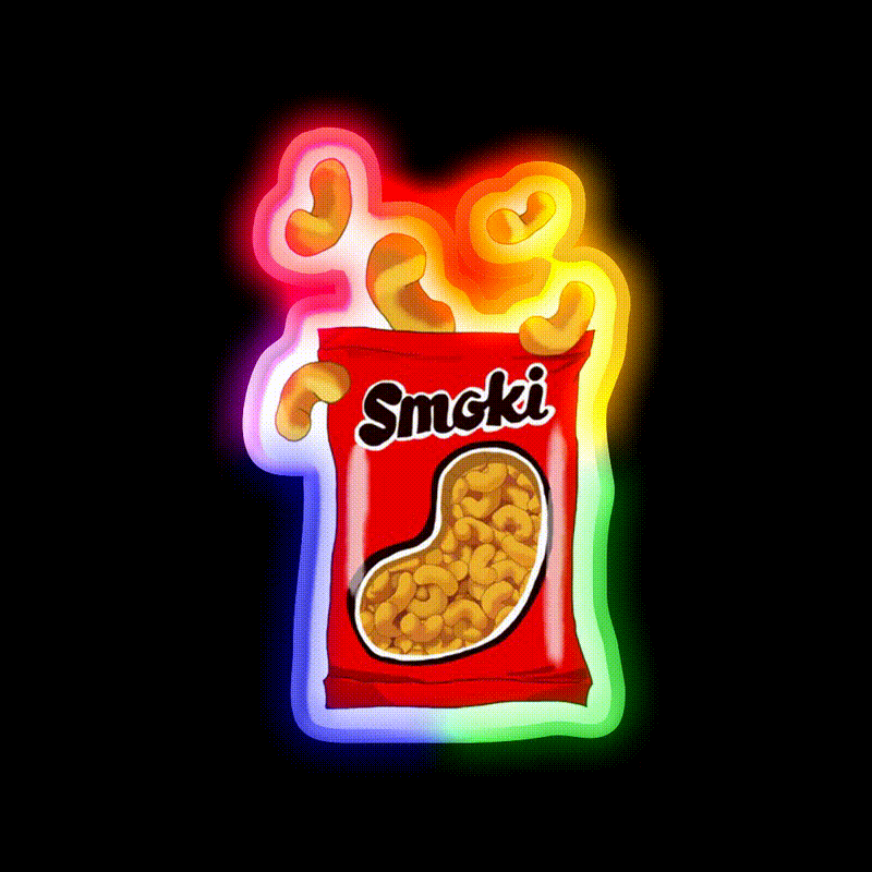 Smoki Snack Food Led Neon Sign Rgb Color - LED neon sign close-up detail