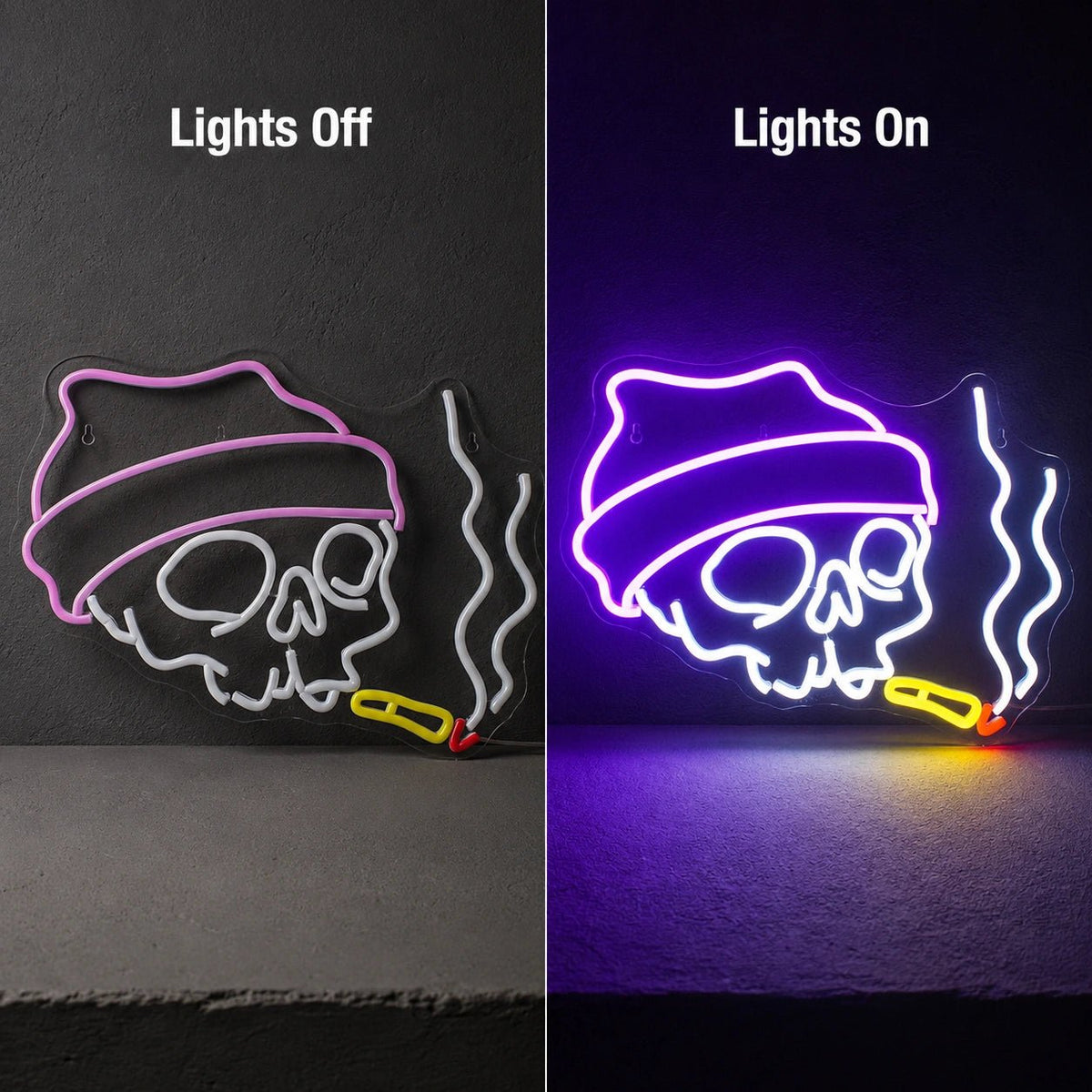 Smoking Beanie Skull LED Neon Sign - Shineneon