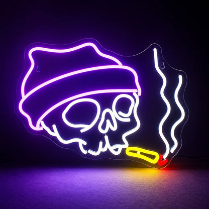 Smoking Beanie Skull LED Neon Sign - Shineneon