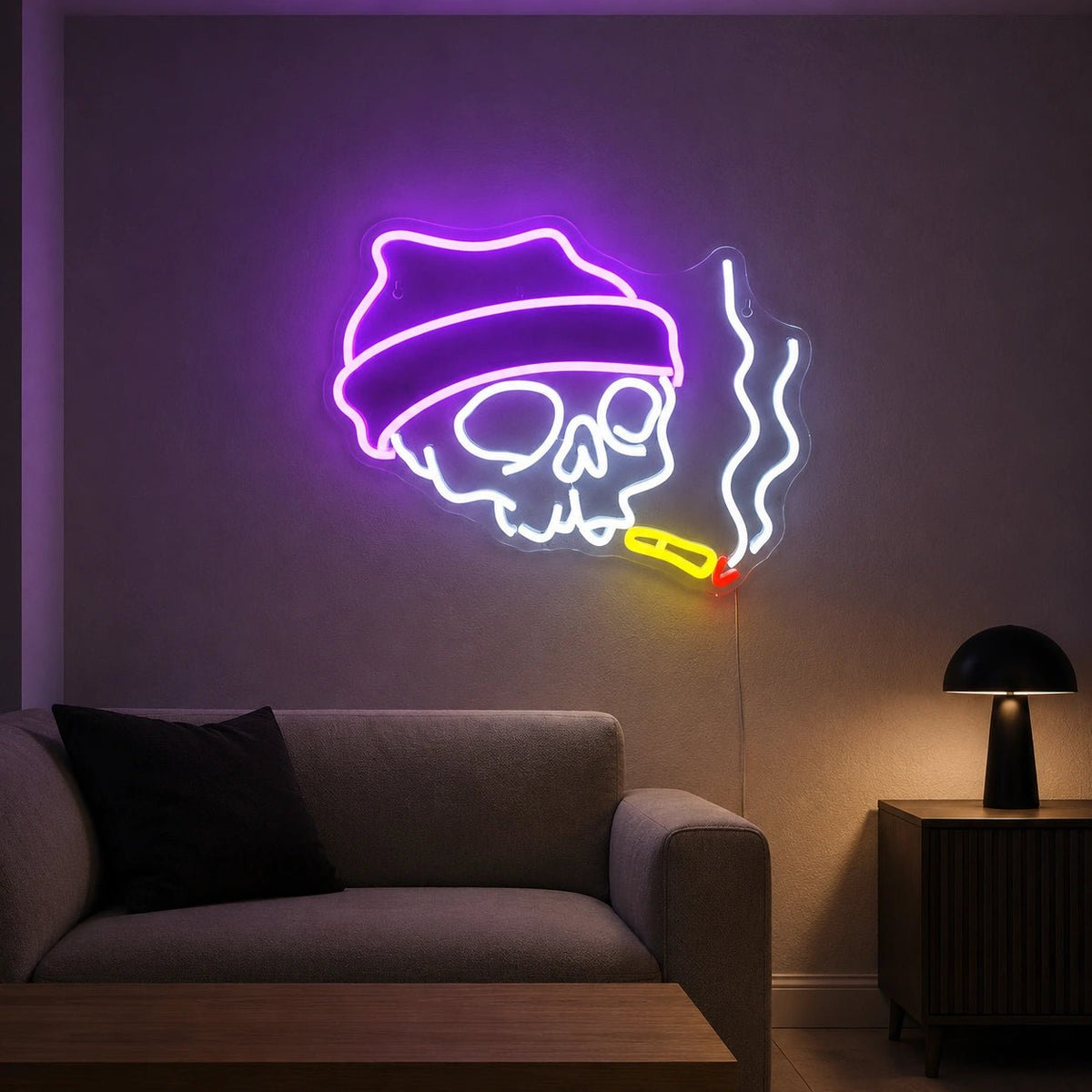 Smoking Beanie Skull LED Neon Sign - Shineneon