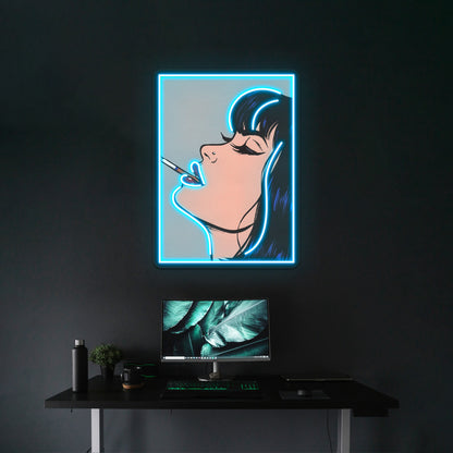 Smoking Girl Artwork Custom Led Signs