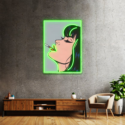 Smoking Girl Artwork Custom Led Signs