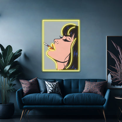 Smoking Girl Artwork Custom Led Signs